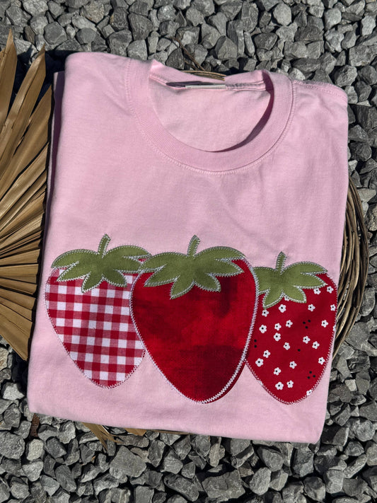 Strawberry Embroidery Graphic tee