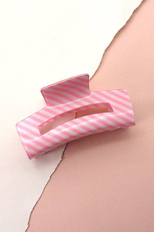 STRIPE HAIR CLAW CLIPS | BLUE