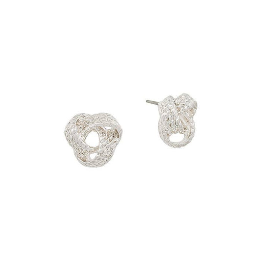 Silver Small Knot Stud Earring