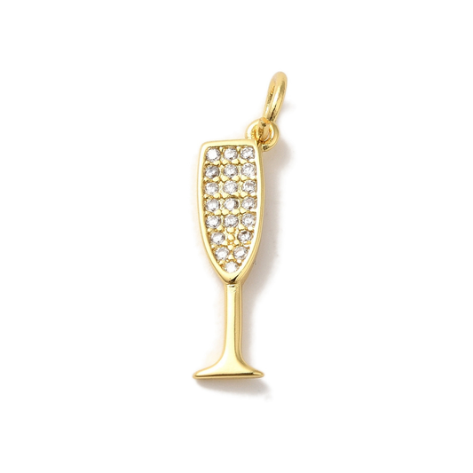 TCB Gold CZ Champagne Flute