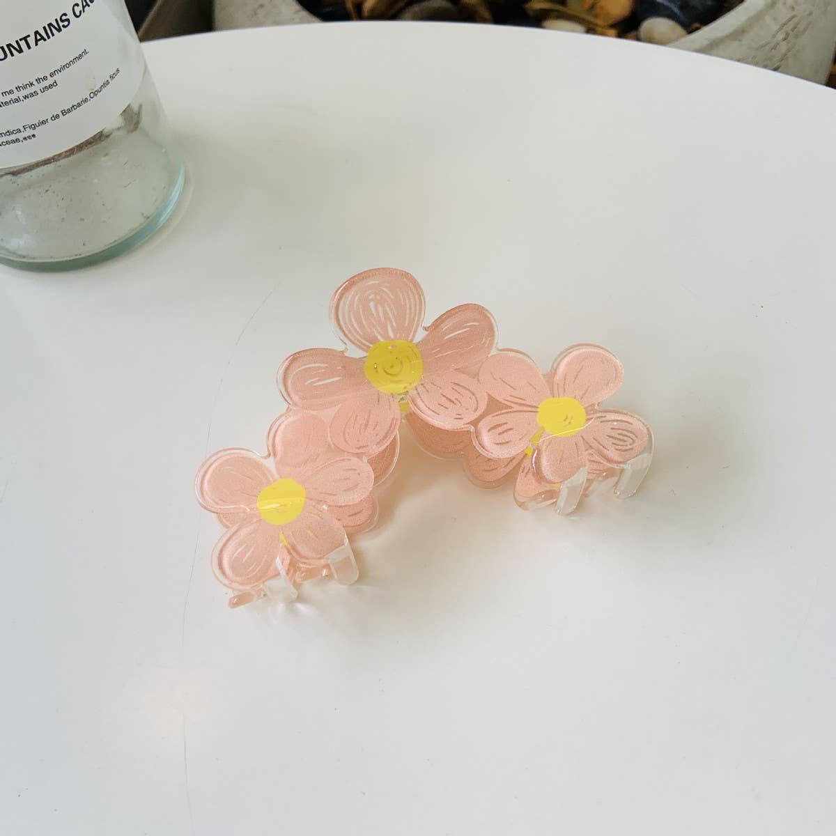 PAINTED FLOWERS DAISIES LARGE HAIR CLAW CLIP