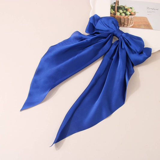 SIMPLE TEMPERAMENT BOW HAIR CLIP: ROYAL