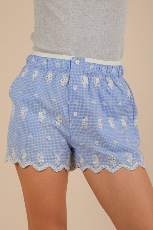 Embroidered Cotton Shorts