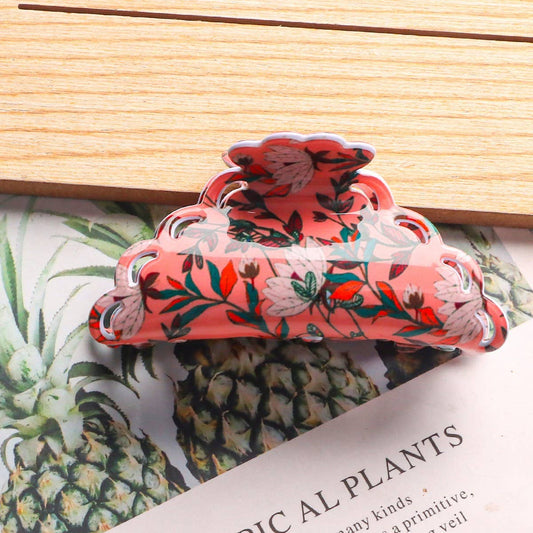 CWAHA1419_ACETIC ACID PLANT FLOWERS IRREGULAR HAIR CLAW CLIP: TYPE6 / (OS) 1