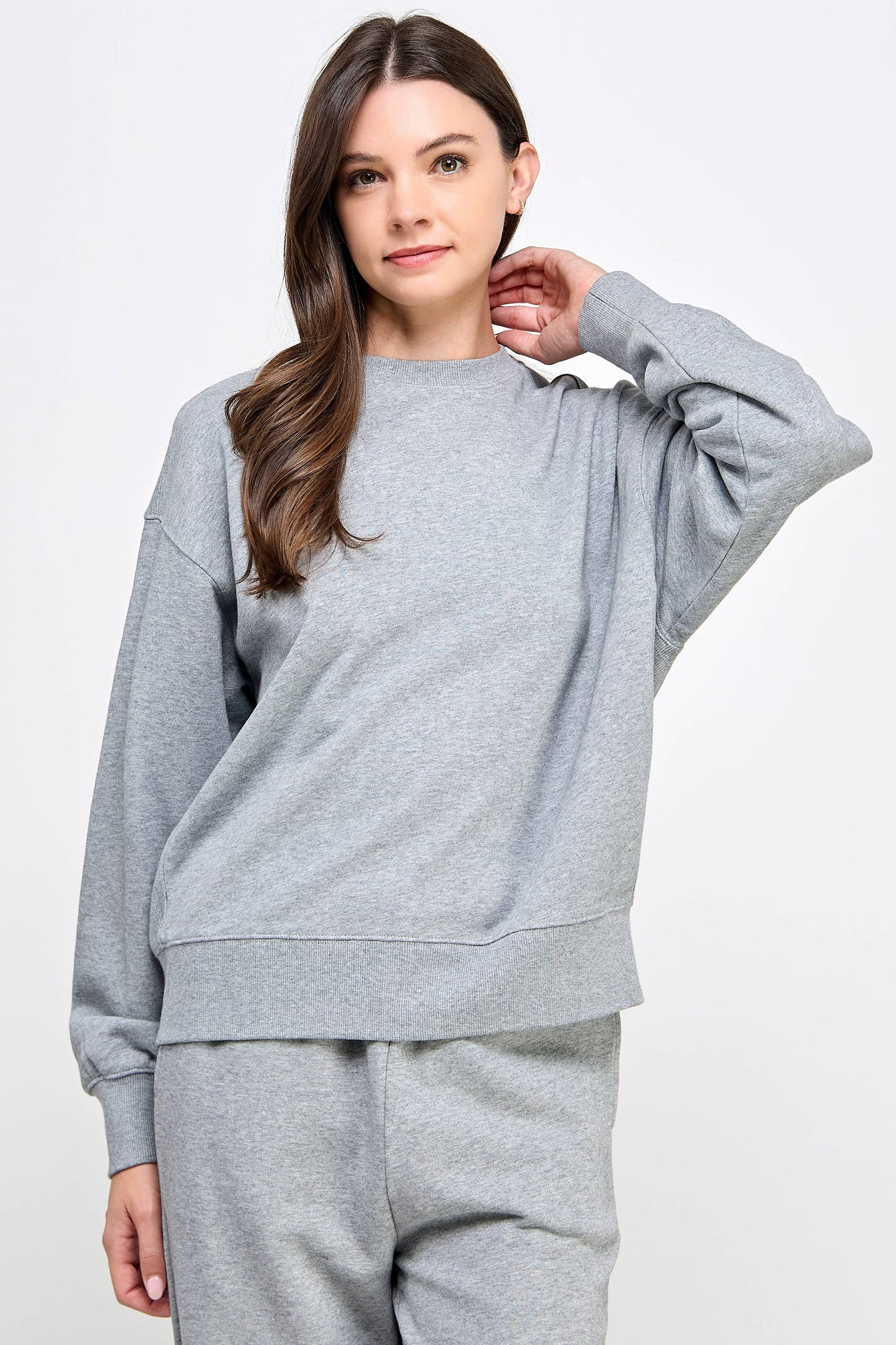P9004T EVERYDAY SOFT FRENCH TERRY SWEATSHIRT: Pink / SMALL