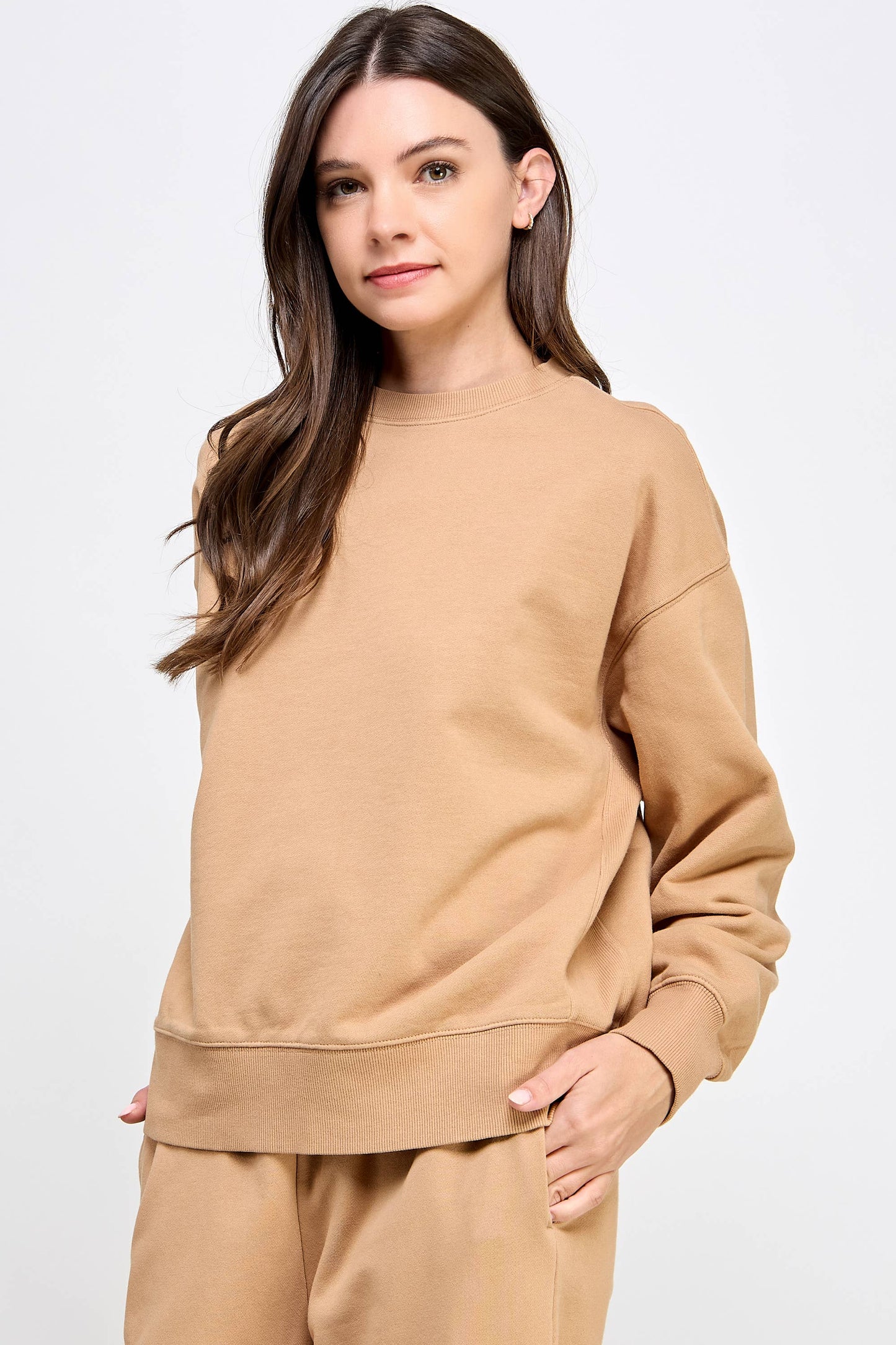 P9004T EVERYDAY SOFT FRENCH TERRY SWEATSHIRT: Pink / SMALL