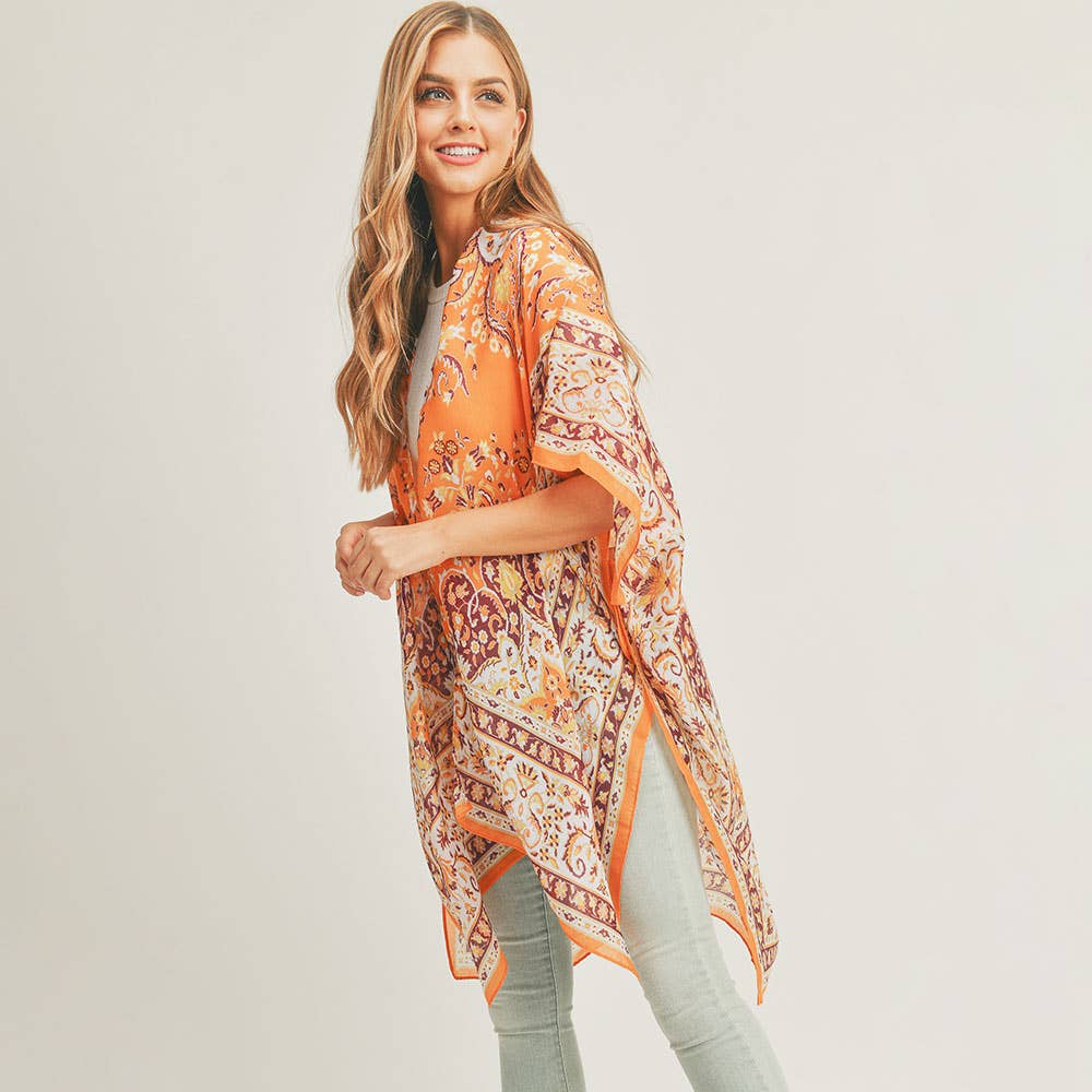 Orange Patterned Kimono