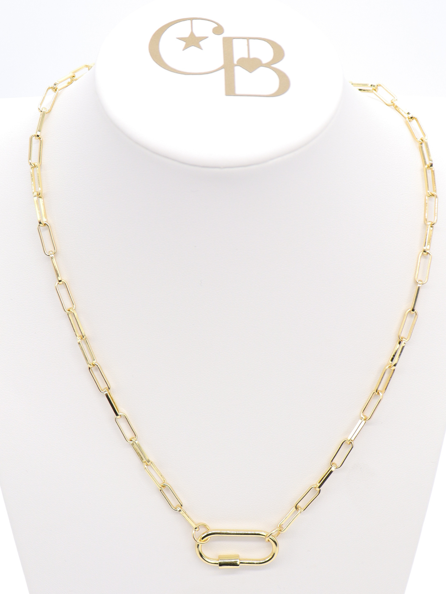 TCB Gold Ashley Necklace with Piper Carabiner
