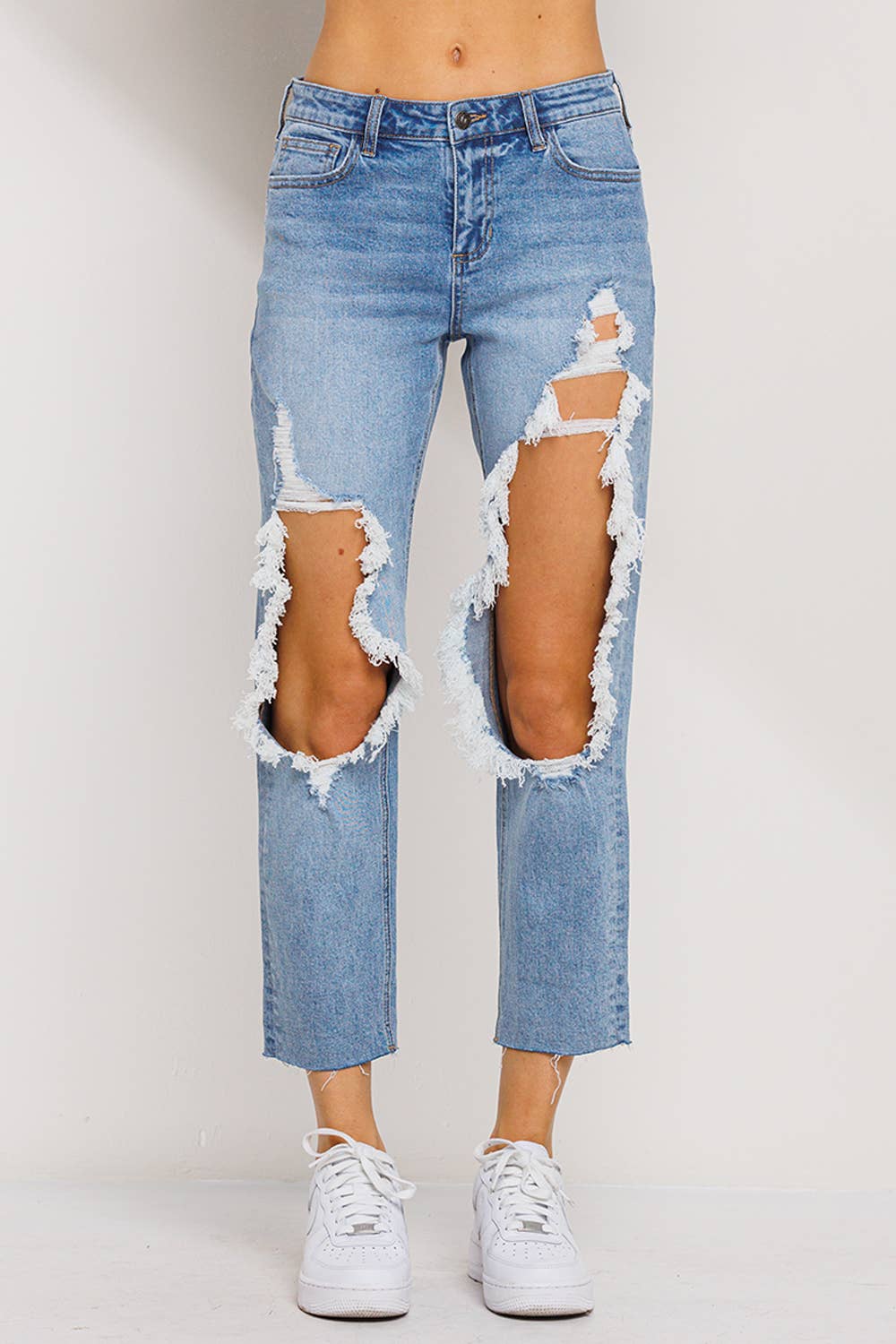 Jelly Jeans Cut Out Boyfriend Jeans