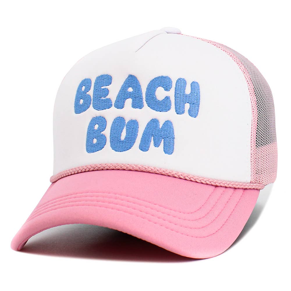 BEACH BUM Embroidered Mesh Back Trucker Hat