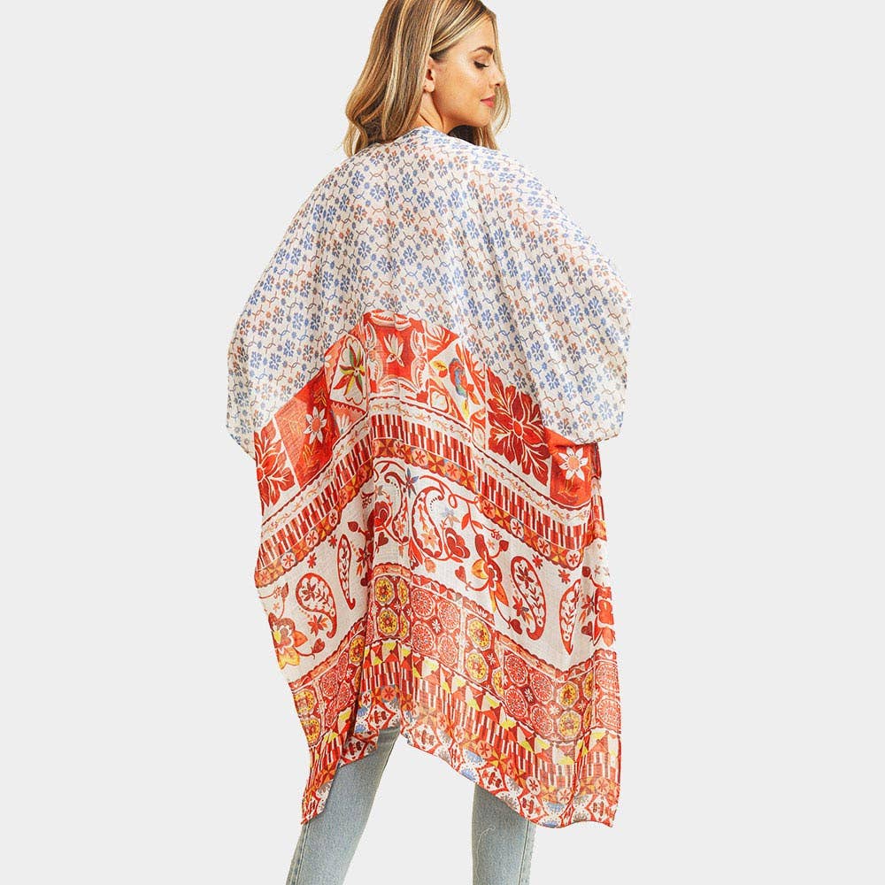 Multi Patterned Sunset Kimono