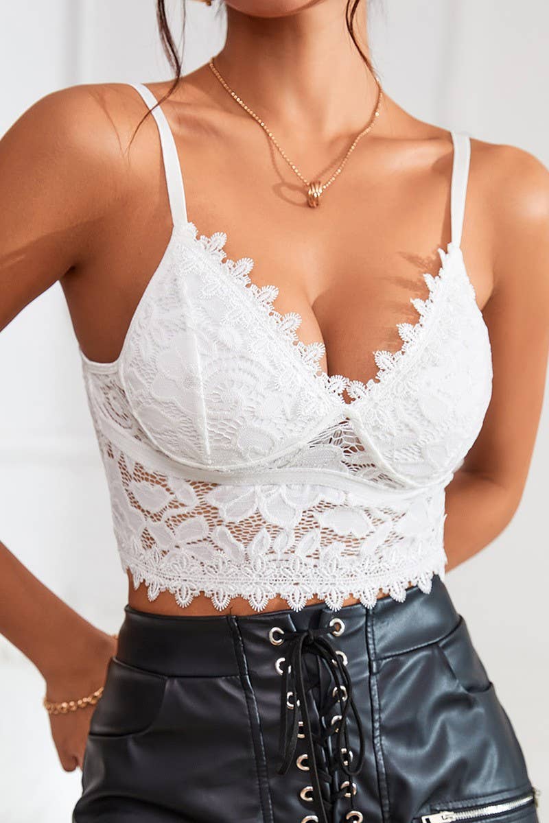 DEEP V-NECK  LACE BRALETTE
