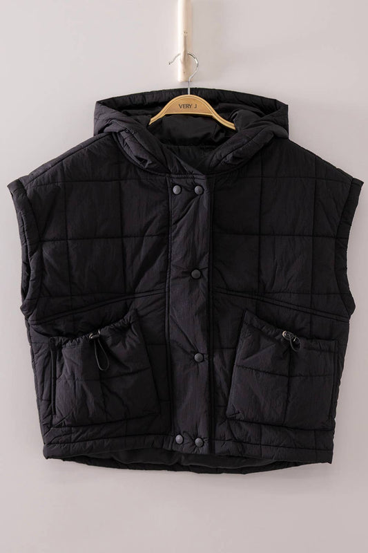 Quilted Hooded Puffer Vest