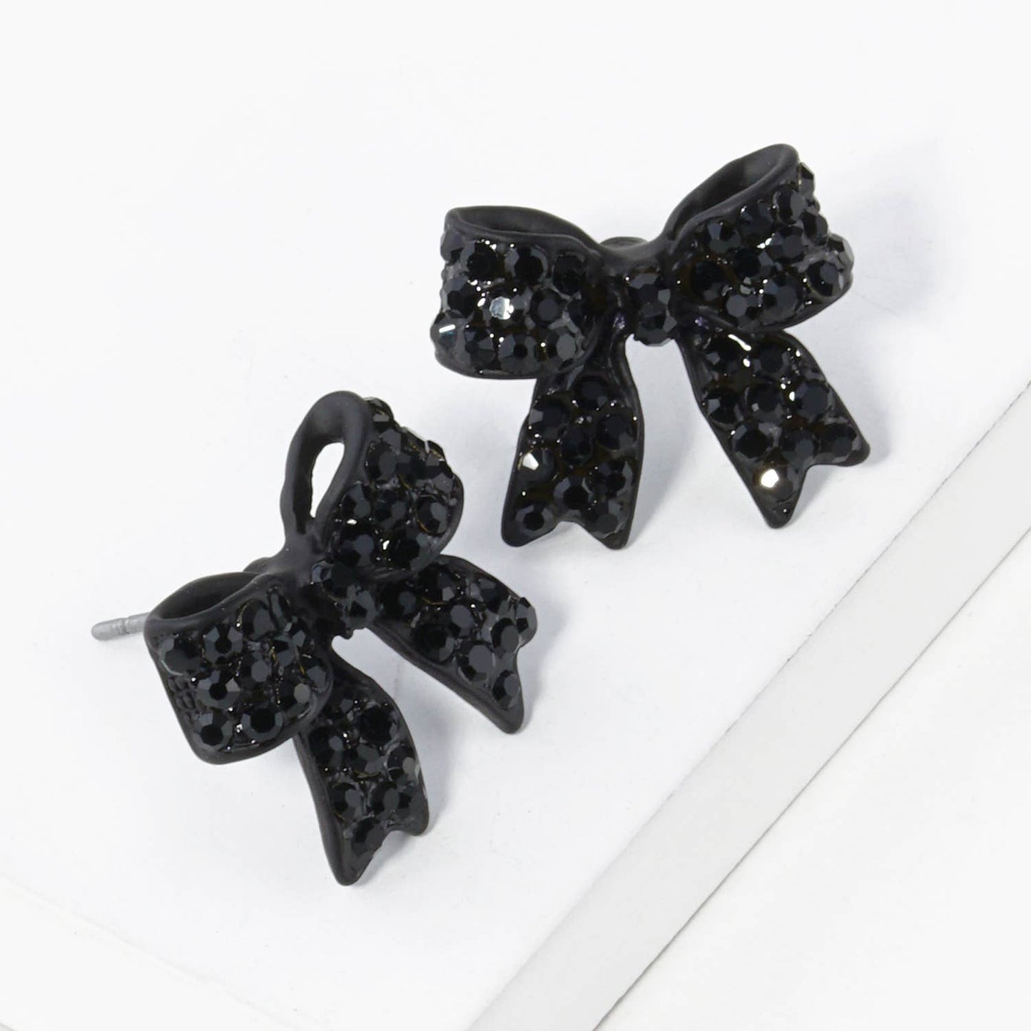 Pave Bow Stud Earrings