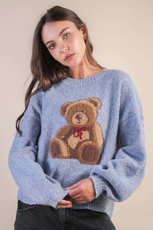 Teddy Bear Graphic Cozy Sweater