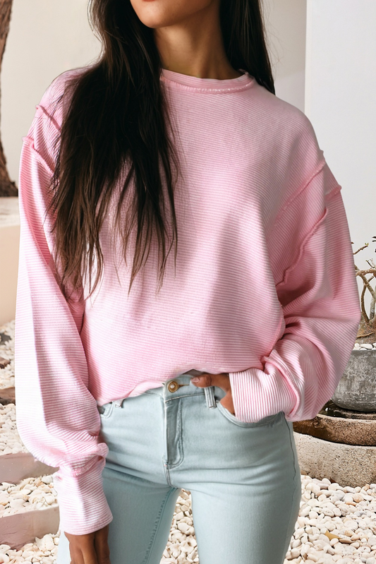 MDB Horizontal Ribbed Exposed Seam Detail Top