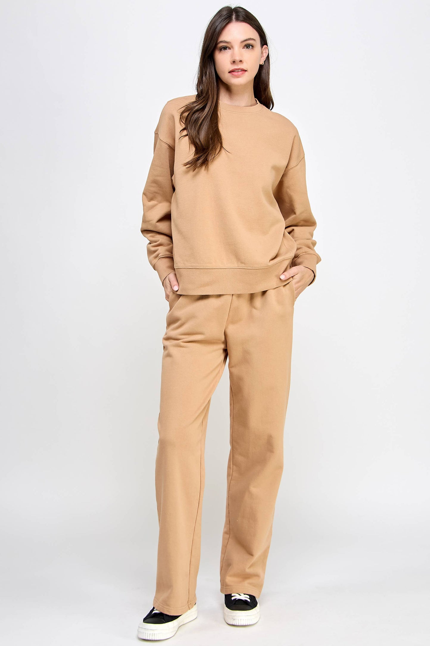 P9004T EVERYDAY SOFT FRENCH TERRY SWEATSHIRT: Pink / SMALL