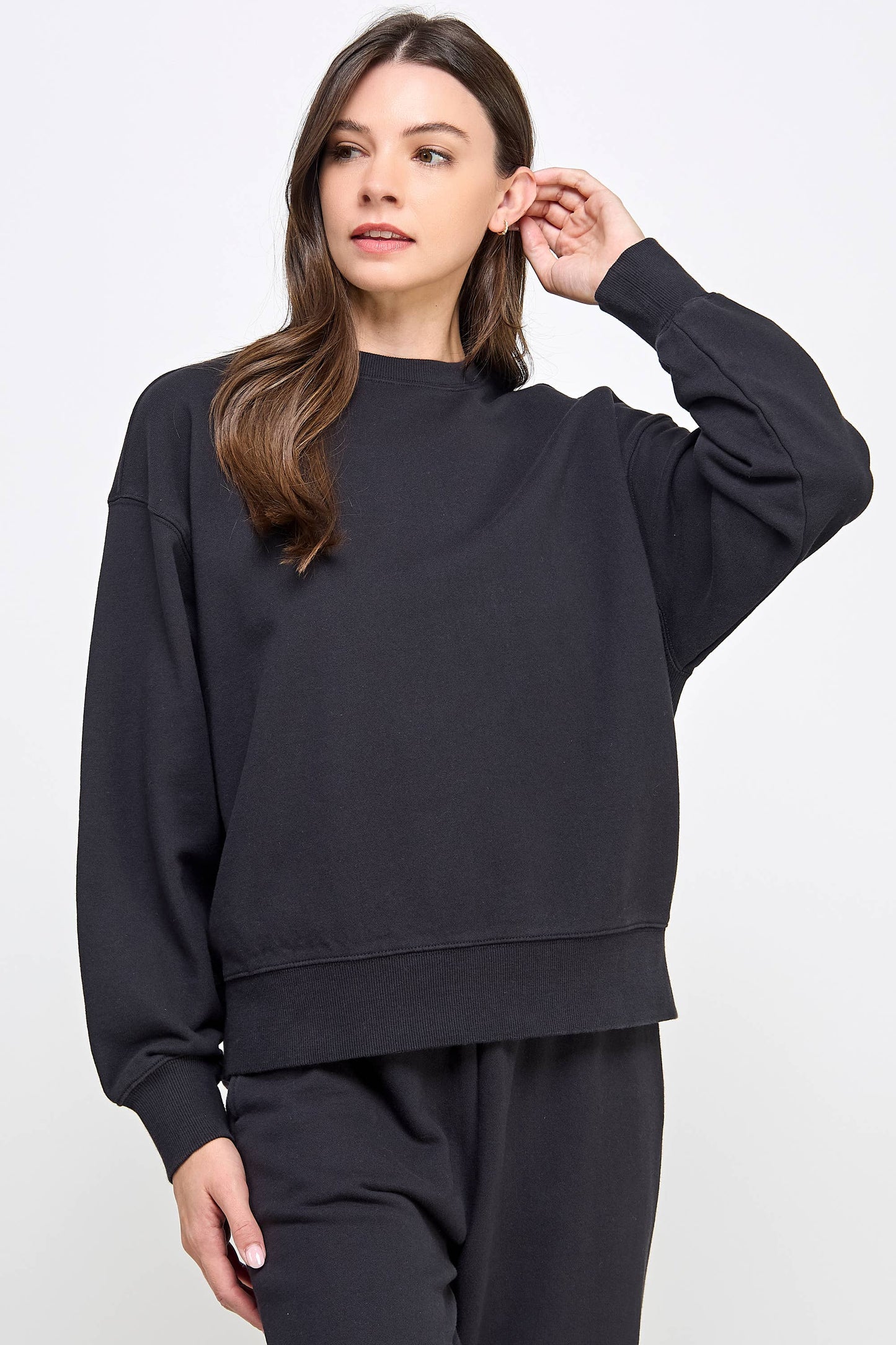 P9004T EVERYDAY SOFT FRENCH TERRY SWEATSHIRT: Pink / SMALL