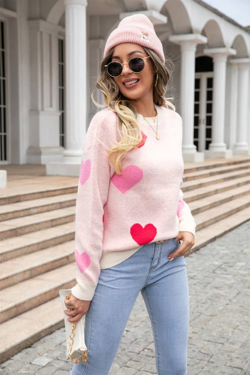 Pink Heart Sweater