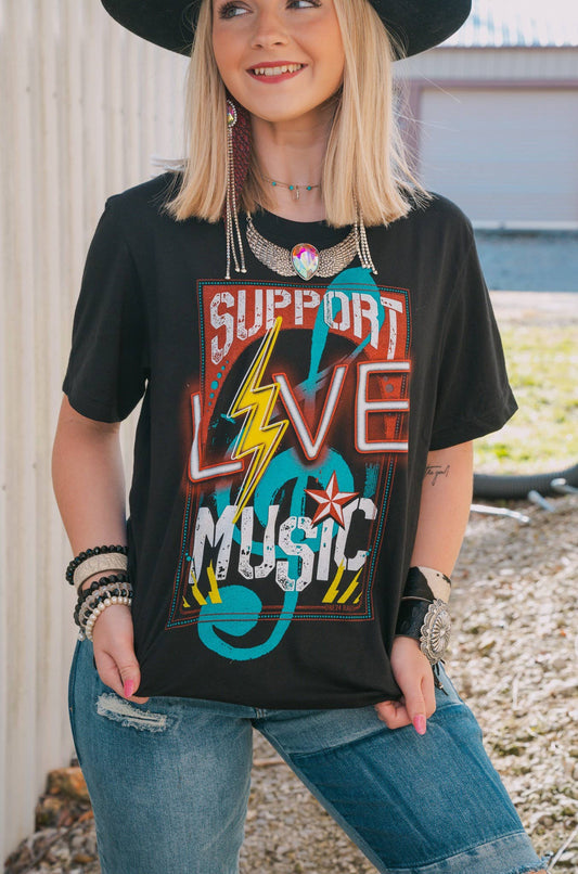 Support Live Music Graphic Tee