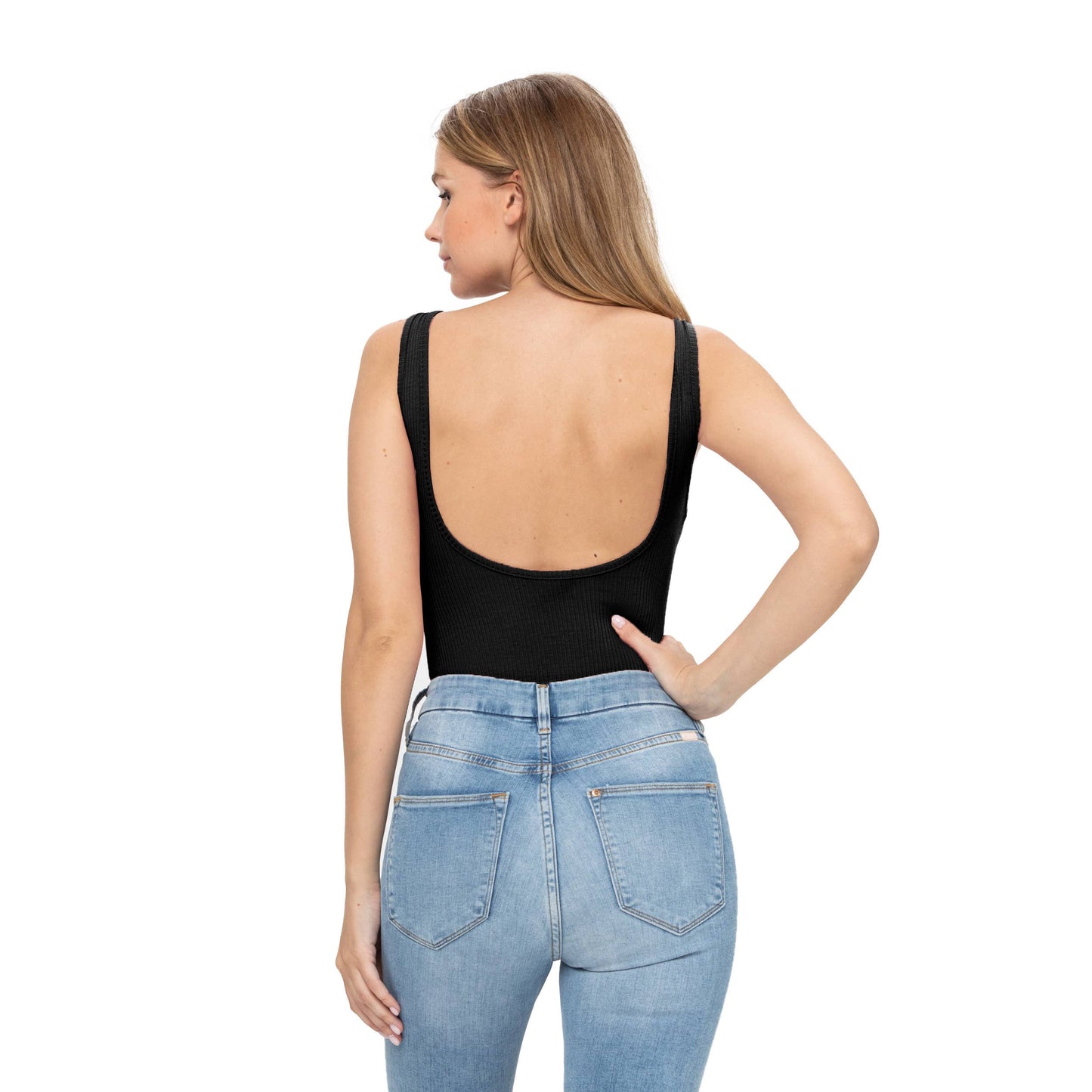Sleeveless open back bodysuit