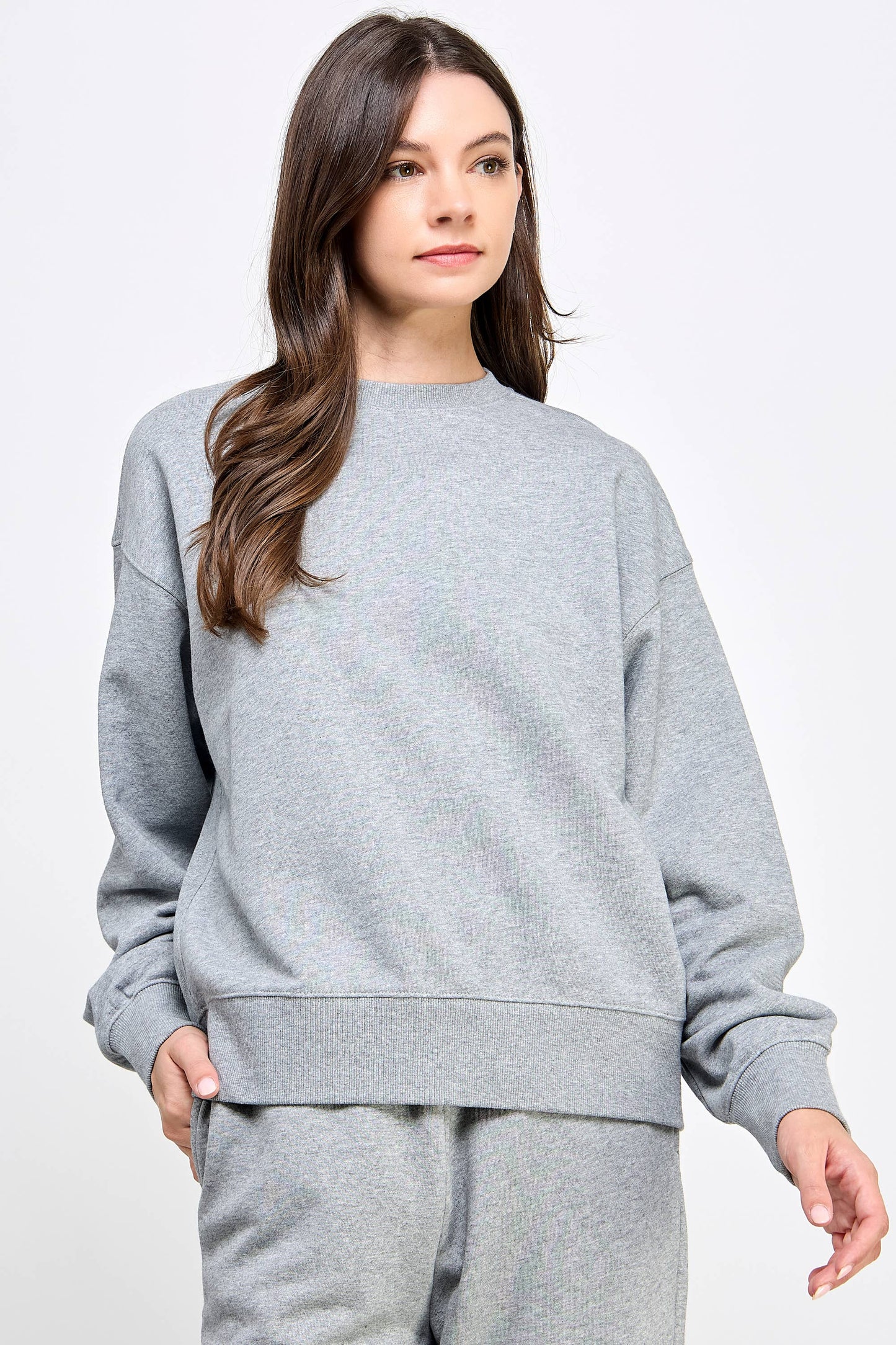 P9004T EVERYDAY SOFT FRENCH TERRY SWEATSHIRT: Pink / SMALL