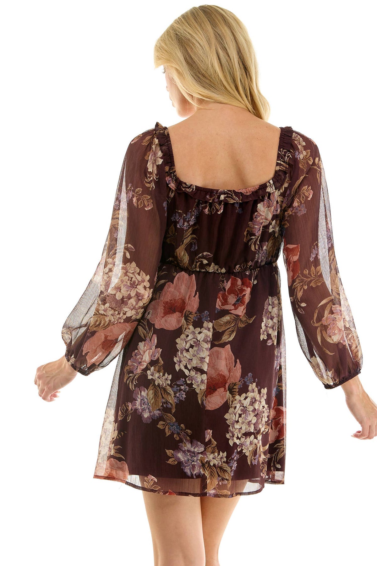 VINTAGE FLORAL EMPIRE MINI DRESS: EGMAL / S
