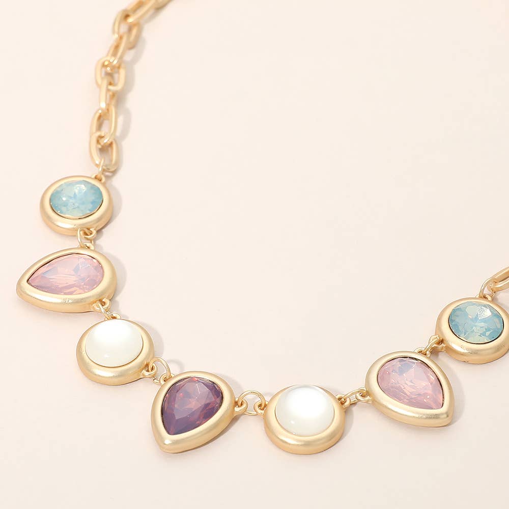 Multi Charm Link Accent Necklace
