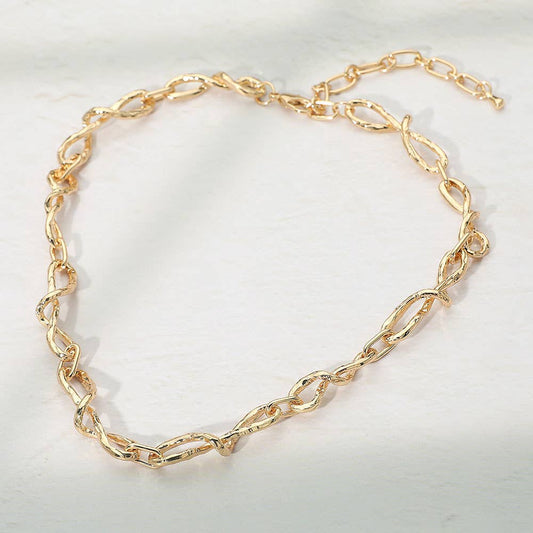 Metal Twisted Irregular Chain Necklace