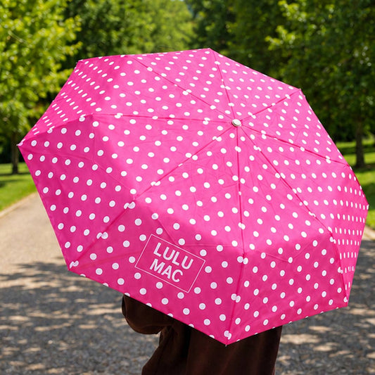 LuLu Mac Umbrella Hot Pink w/ White Dot