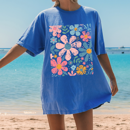 Floral | Retro | CC Graphic Tee: L