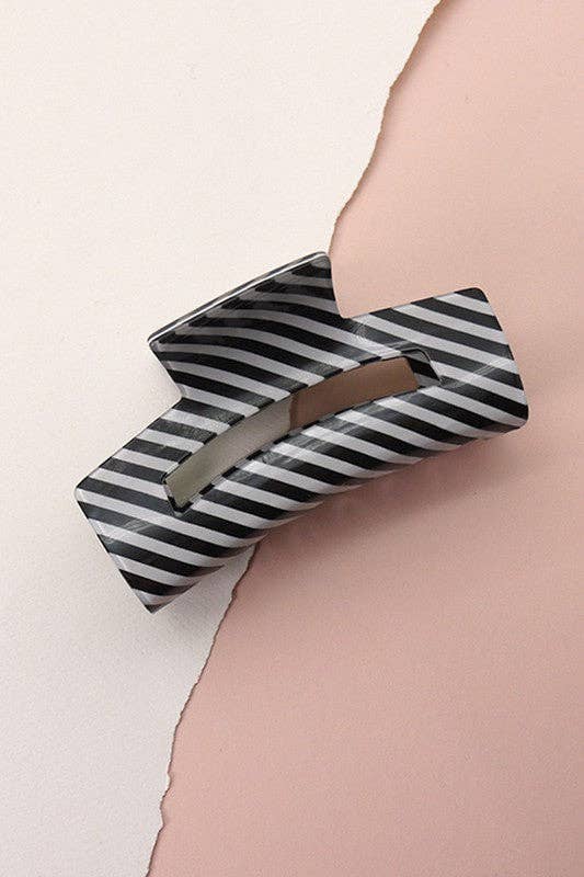 STRIPE HAIR CLAW CLIPS | BLUE