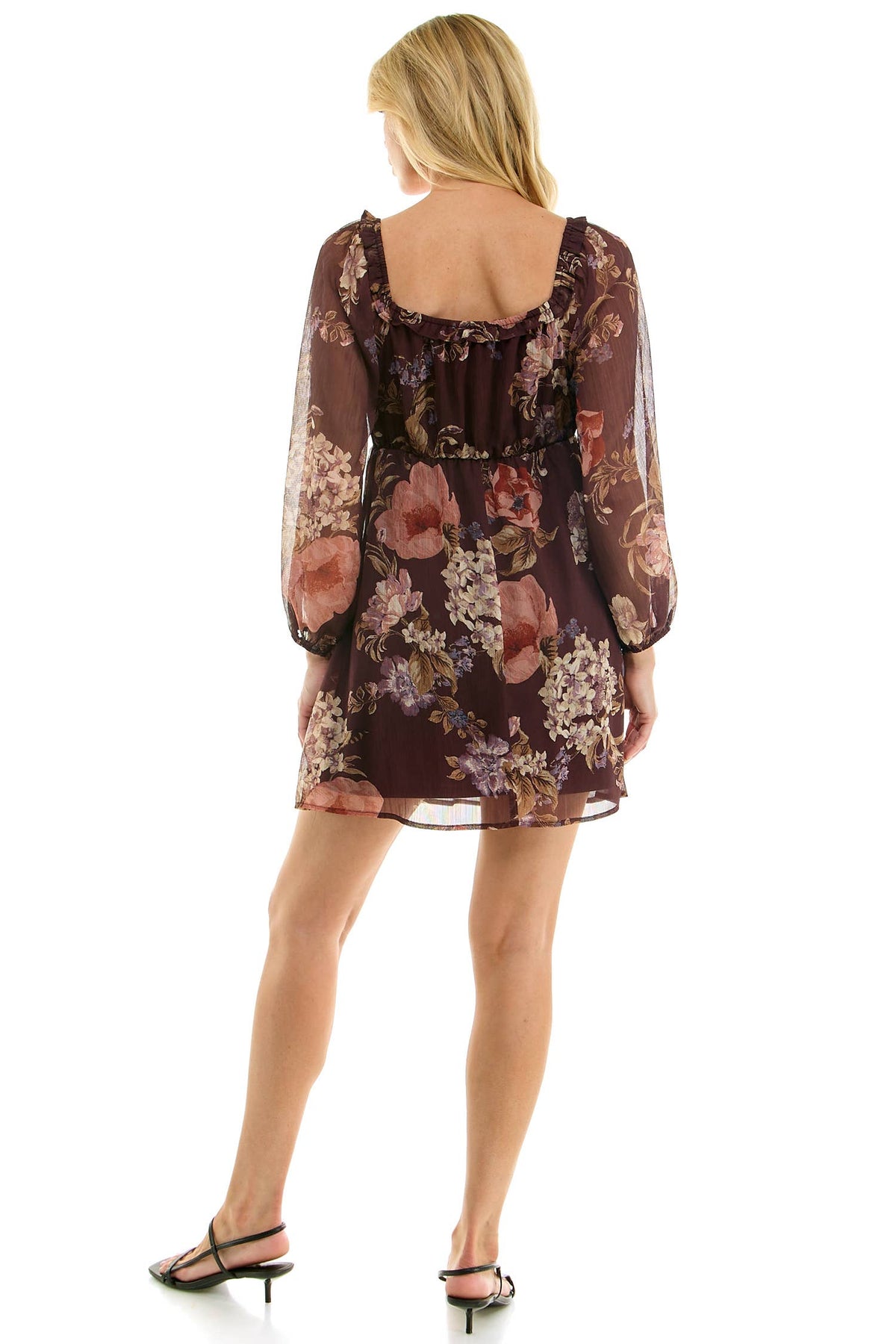 VINTAGE FLORAL EMPIRE MINI DRESS: EGMAL / S