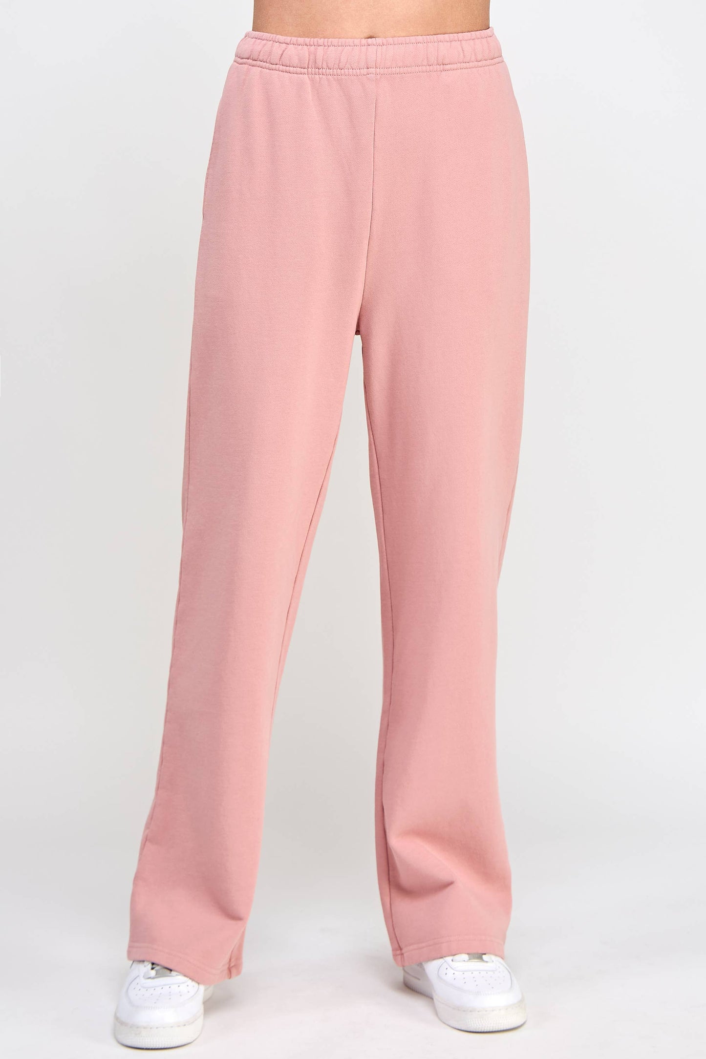 P9001P EVERYDAY HIGH RISE FRENCH TERRY SWEATPANTS: Pink / SMALL
