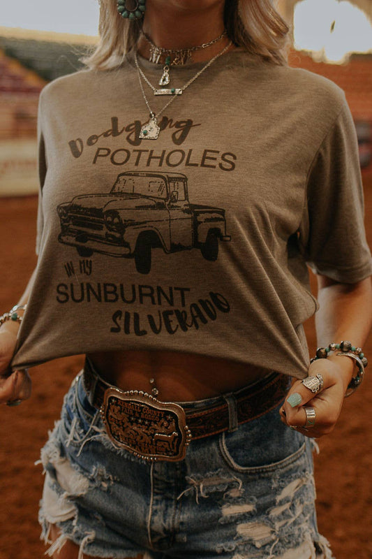 Dodging Potholes Country Music Graphic Tee