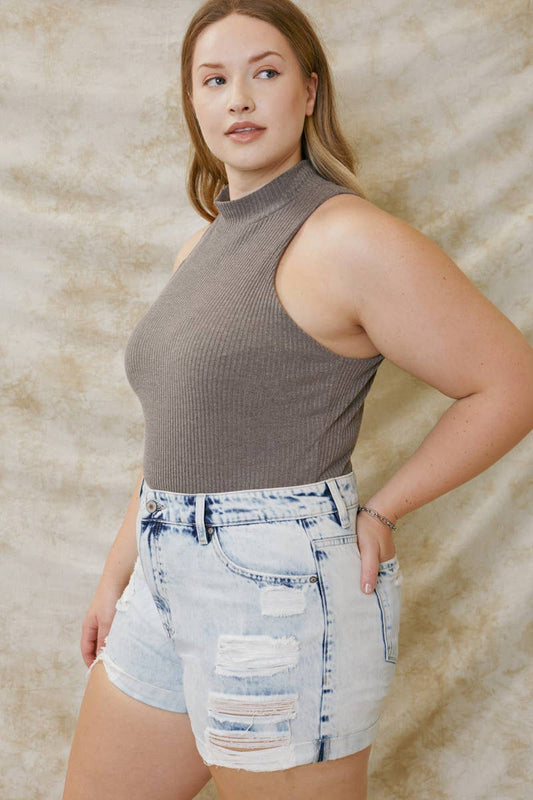 KC6320L-Plus Denim Shorts