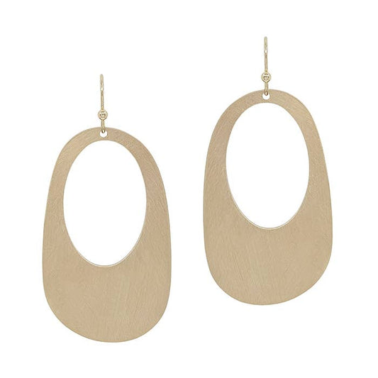 Matte Gold Geometric Open 1.75" Earring