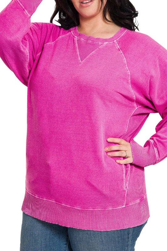 Plus Pigment Dyed French Terry Pullover