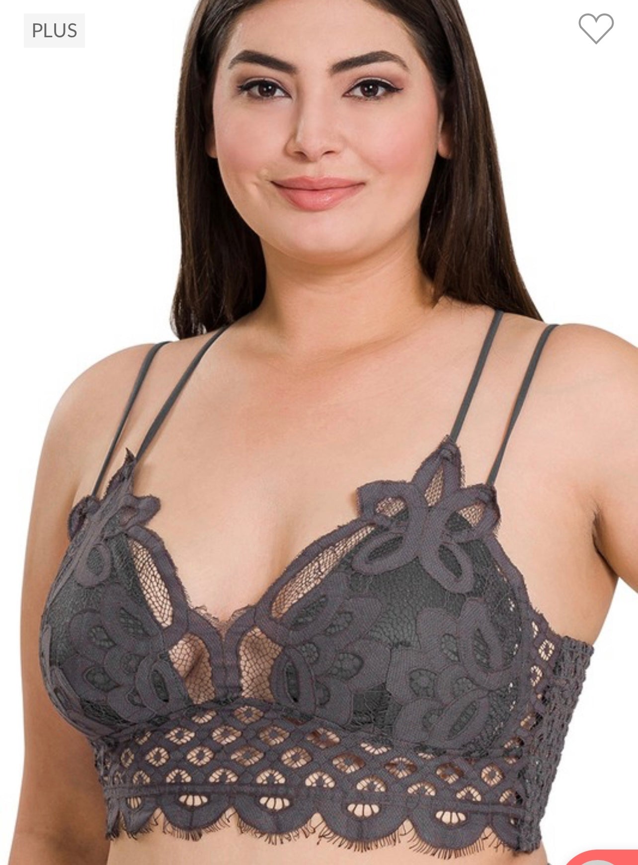 Plus Scalloped Lace Cami Bralette