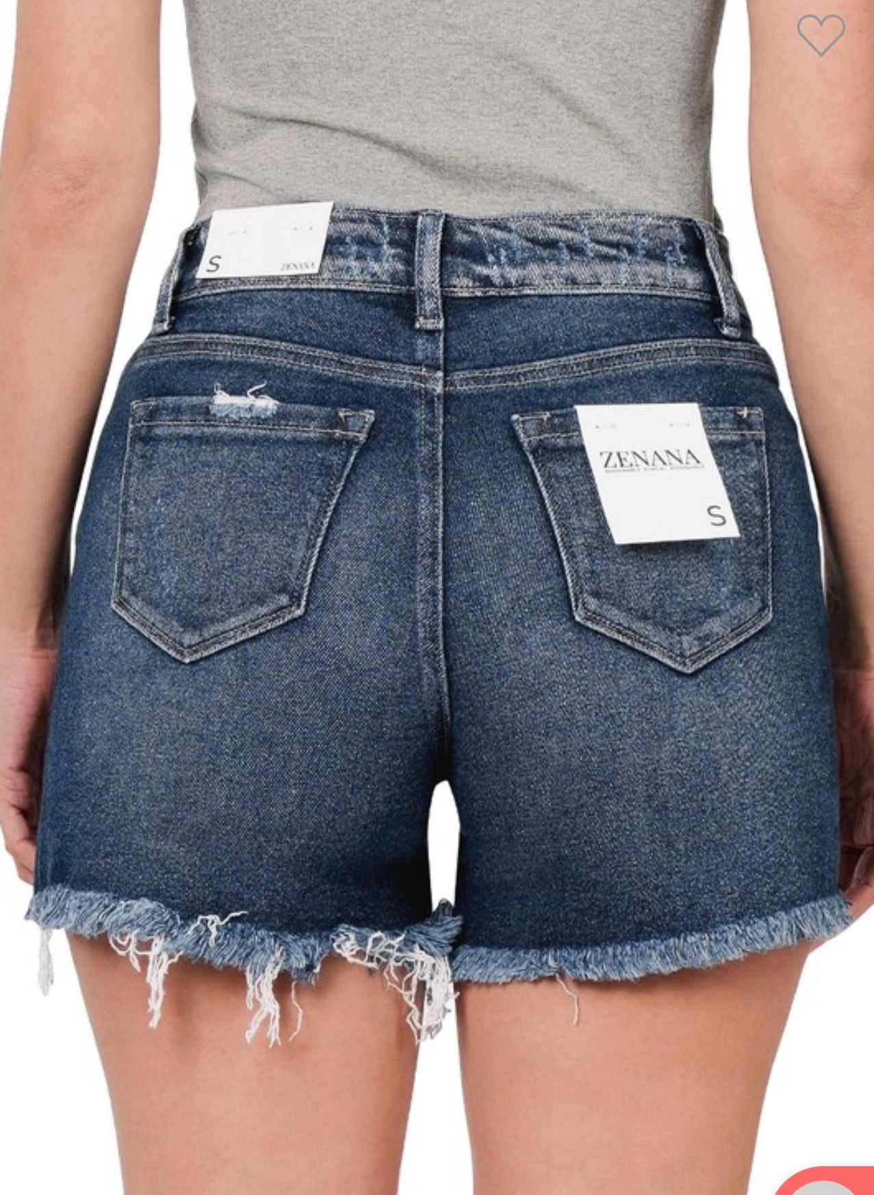 ZENANA Denim Distressed Shorts