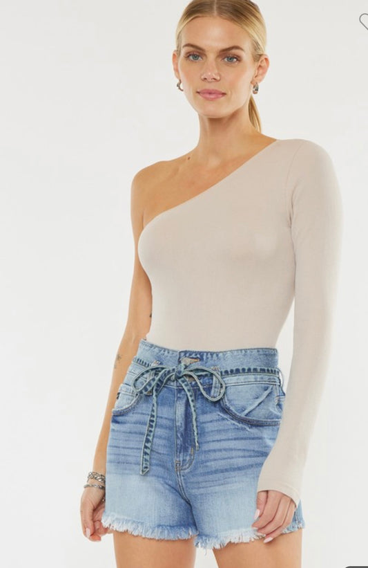 Ultra HR Belted Denim Shorts