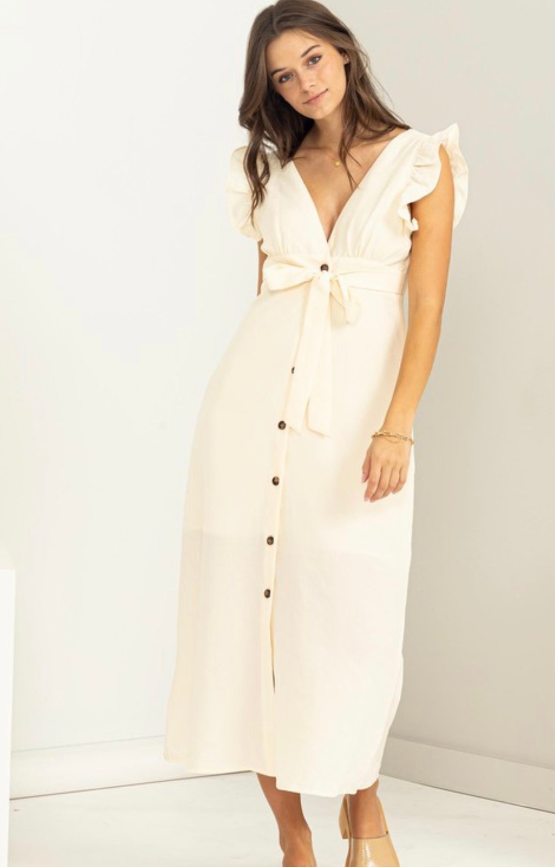 Backless Button Down Maxi