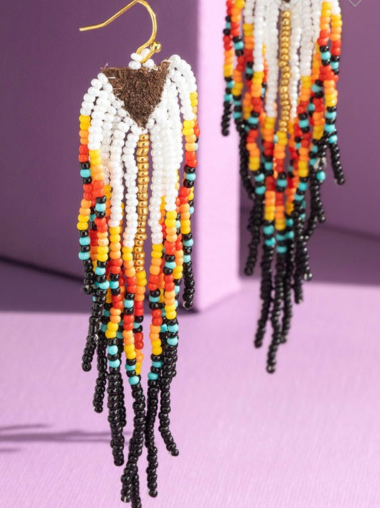 Western Seed Bead Tassel Earring