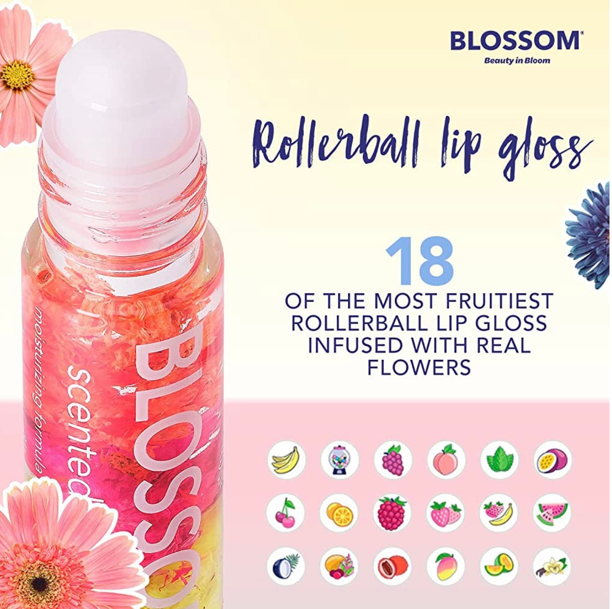 Blossom Tropical Fruit Roll On Lip Gloss